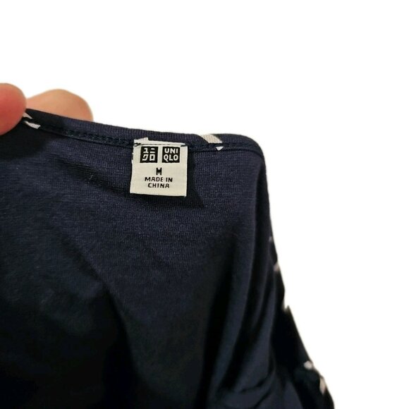 Uniqlo Blue Betsy Sleeveless Stretch Midi Jersey Modal Cotton Dress A-Line MED - Picture 3 of 8